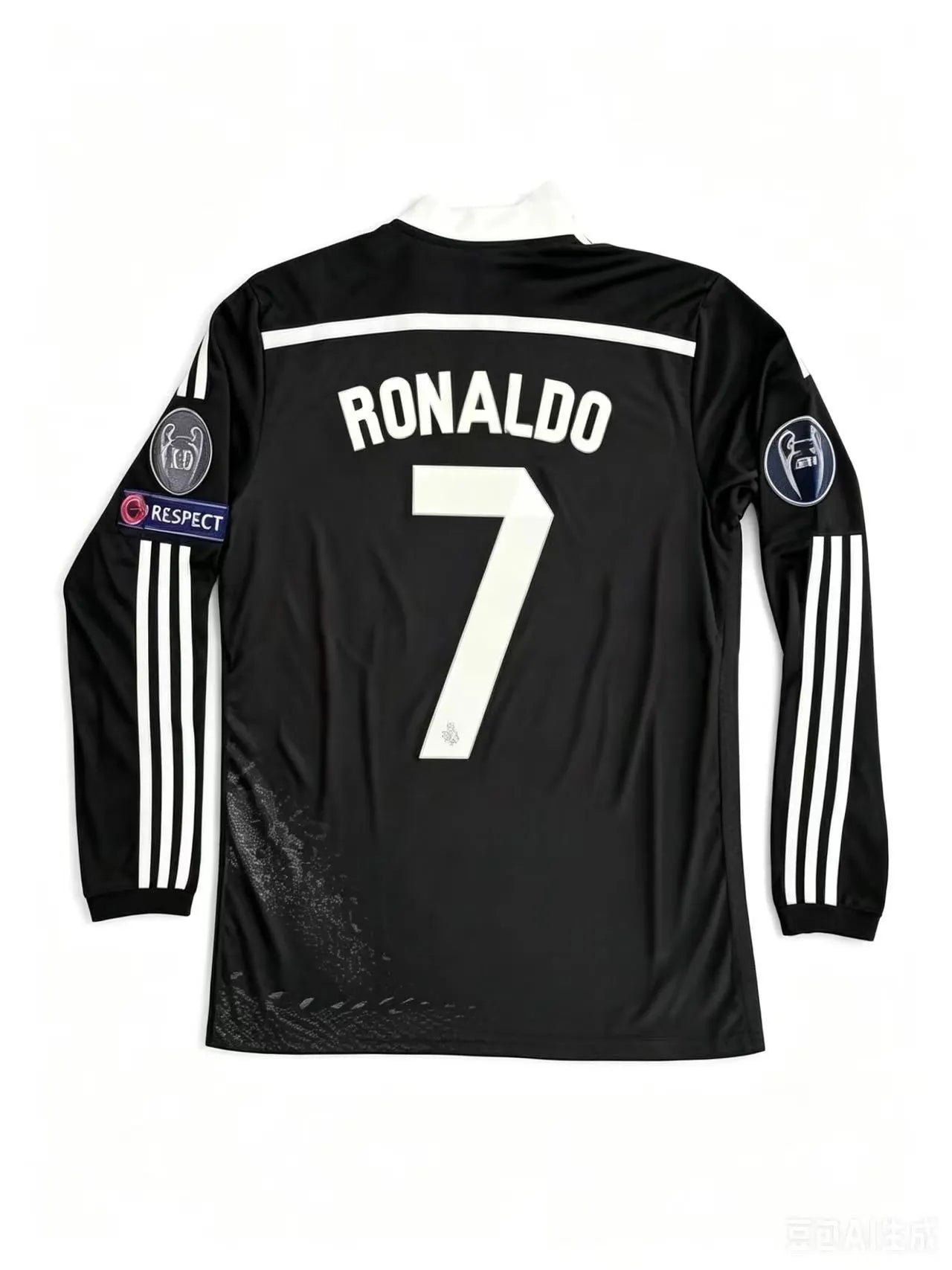 Real Madrid 2014-15 Away "Black Dragon" Long Sleeve Jersey #7 Ronaldo