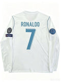 Real Madrid 2017-18 Home Long Sleeve Jersey #7 Ronaldo UCL
