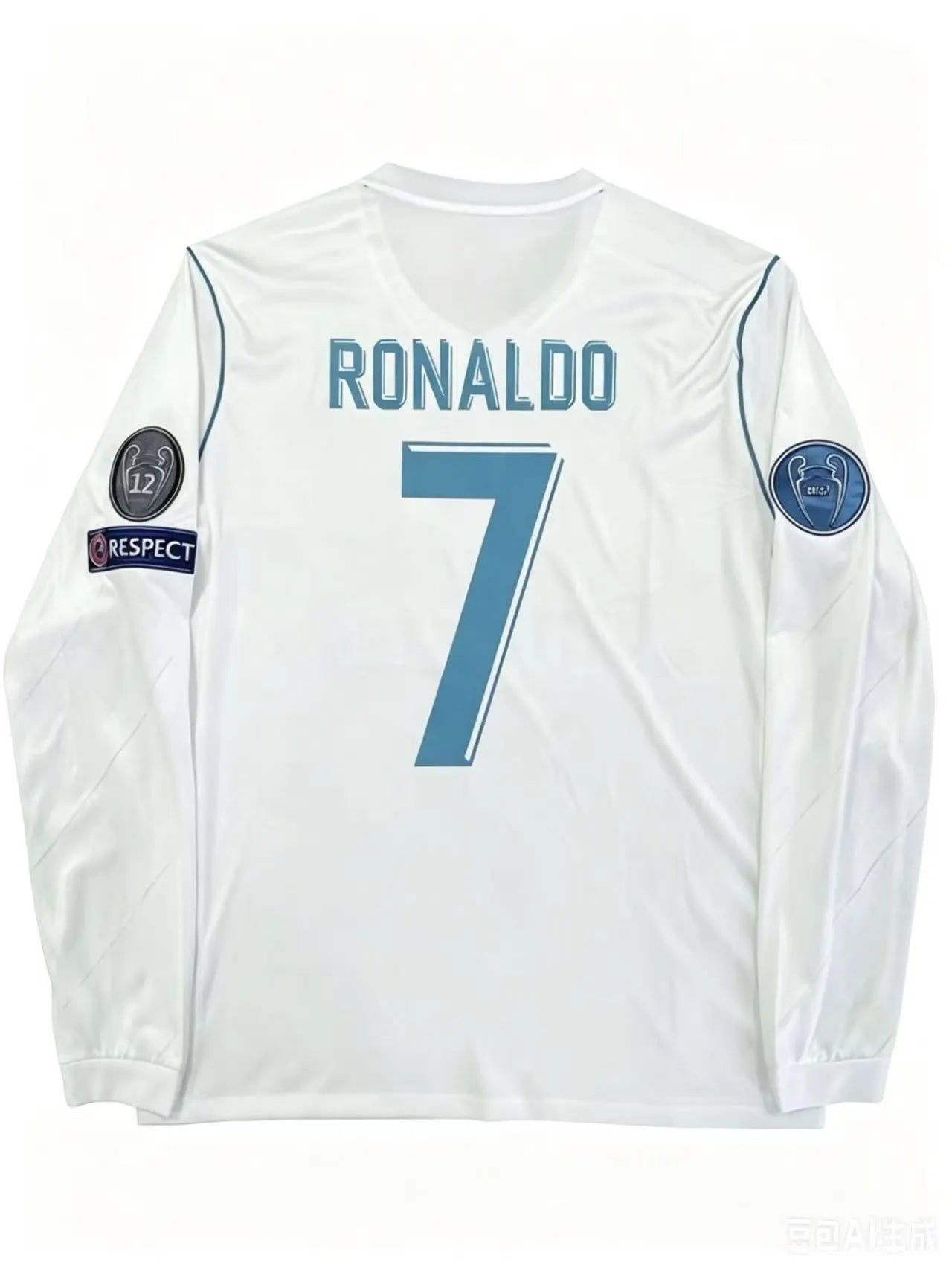 Real Madrid 2017-18 Home Long Sleeve Jersey #7 Ronaldo UCL