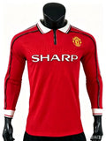 Manchester United 1998‑1999 Season Long‑Sleeve Home Retro Soccer Jersey
