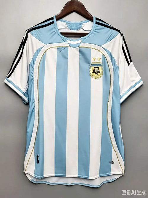 Argentina National Team 2006 World Cup Home Retro Soccer Jersey