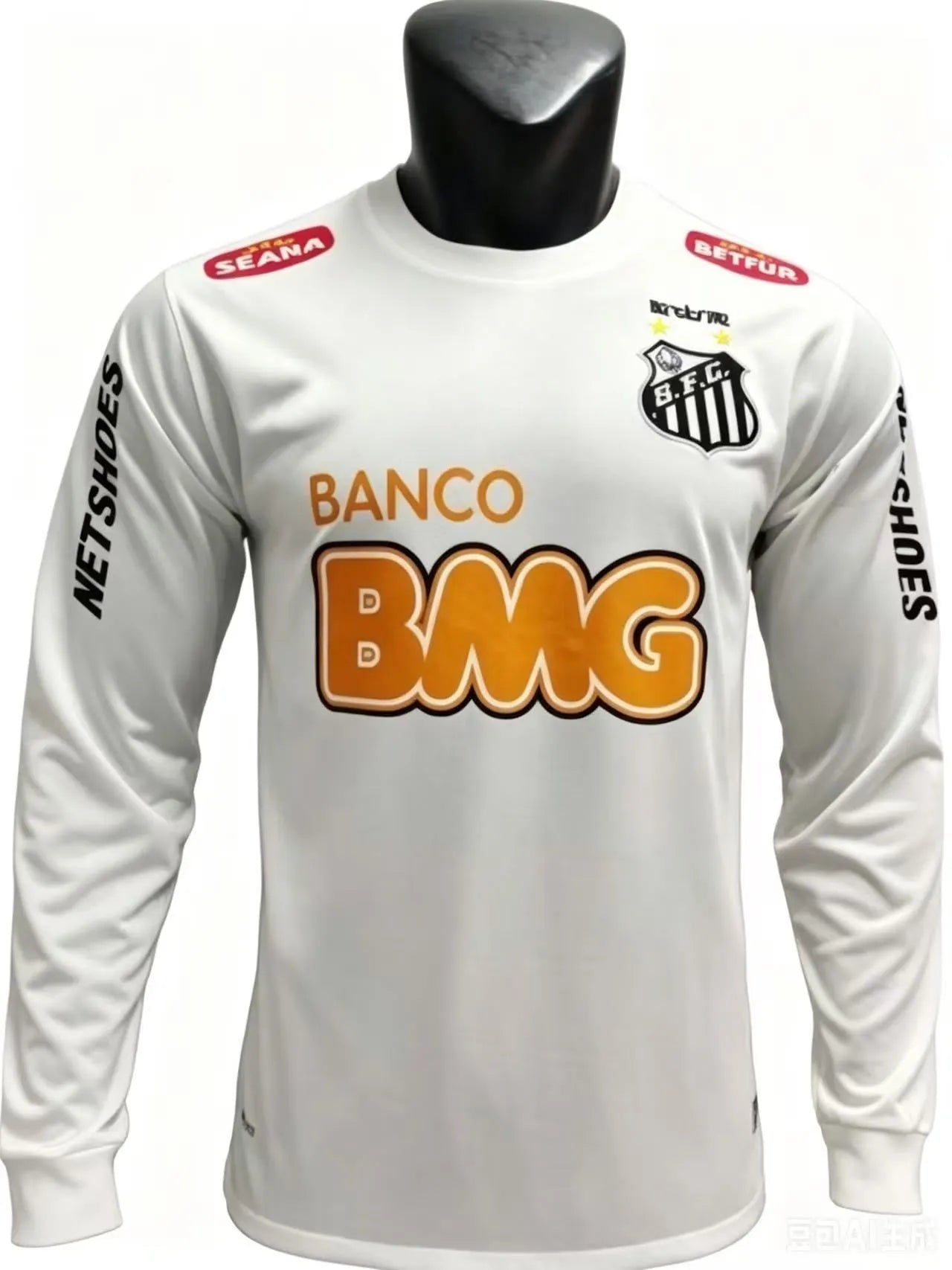 Santos FC 2012‑2013 Season Long‑Sleeve Home Retro Soccer Jersey