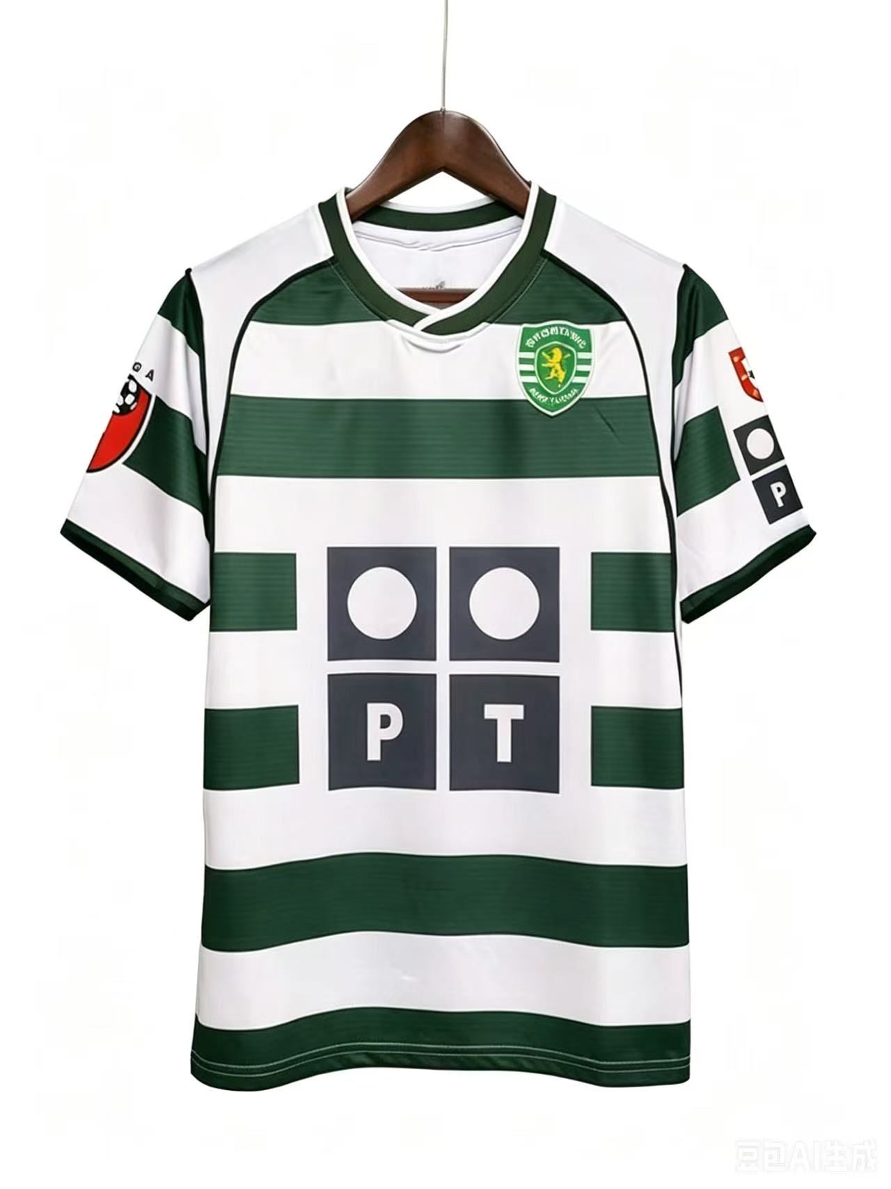 Sporting CP (Lisbon) 2003‑2004 Season Home Retro Soccer Jersey